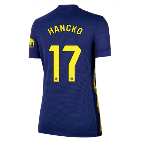 Billige Fotballdrakt Atletico Madrid David Hancko #17 Replika Bortedrakt Dame 2025-26 Kortermet Billige Fotballdrakt Atletico Madrid David Hancko #17 Replika Bortedrakt Dame 2025-26 Kortermet